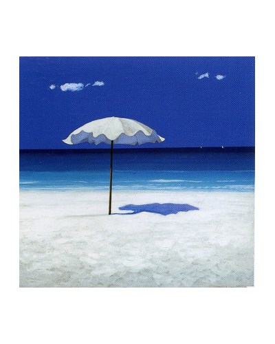 ציור שמן ים כחול עם חוף ים יפה